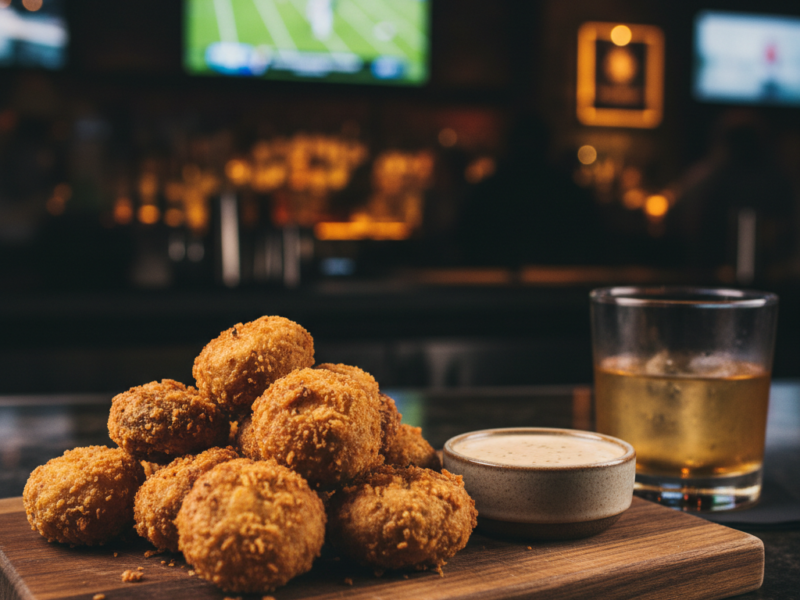 Golden Battered Fried Mushrooms at 404 Sports Bar and Grill near Atlanta Morrow GA