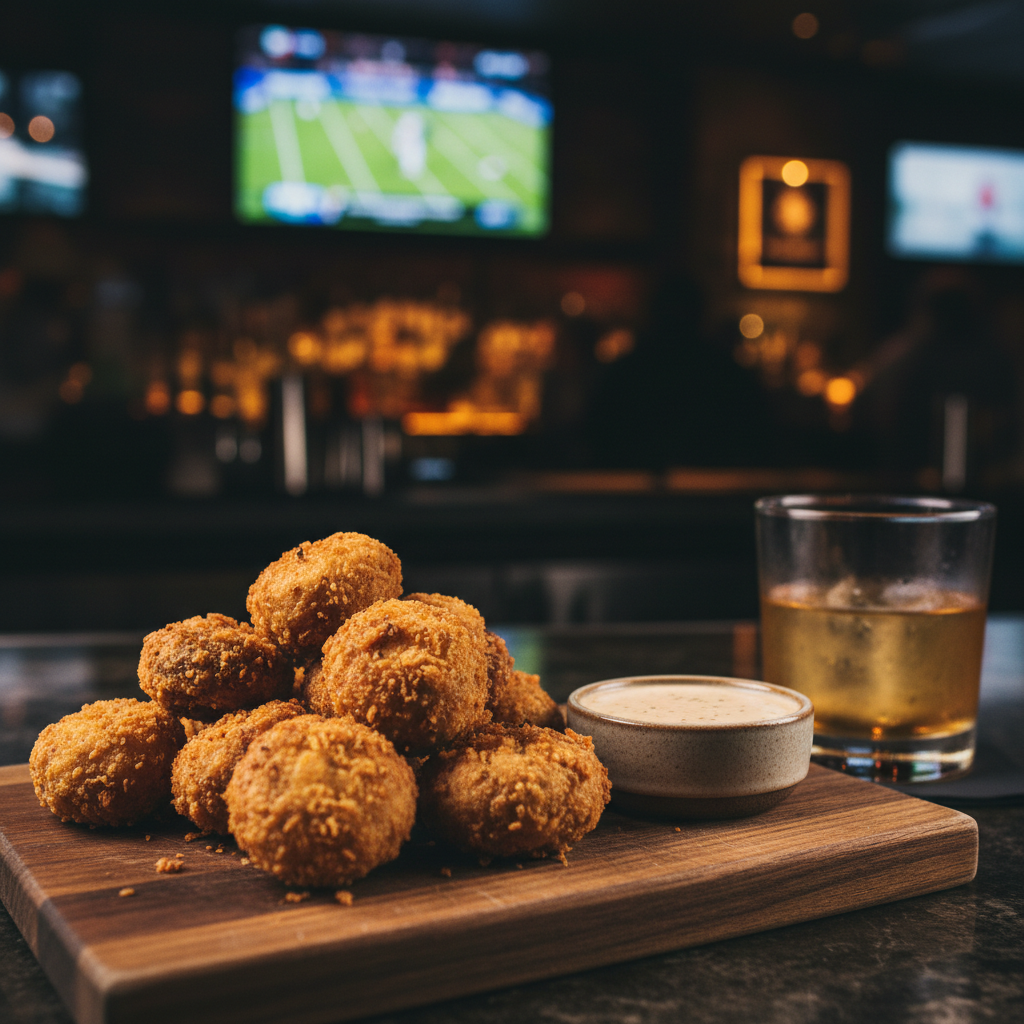 Golden Battered Fried Mushrooms at 404 Sports Bar and Grill near Atlanta Morrow GA