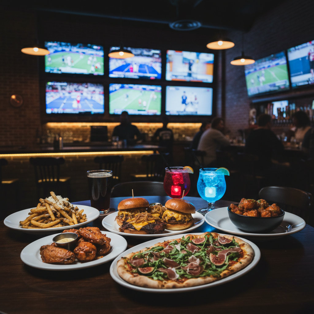 Late Night Food Spread at 404 Sports Bar and Grill near Clayton County Convocation Center Morrow GA
